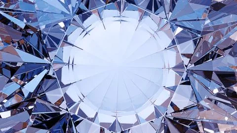 Diamond closeup refractions with dispersion. 3d illustration. Stock Illustration