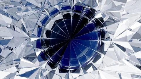 Diamond closeup refractions with dispersion. 3d illustration. Stock Illustration