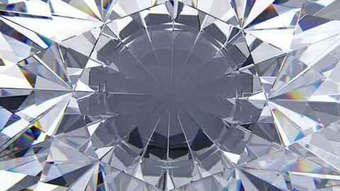 Diamond closeup refractions with dispersion. 3d illustration. Stock Illustration