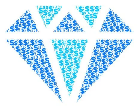 Diamond Collage of Dollar and Dots Stock Illustration