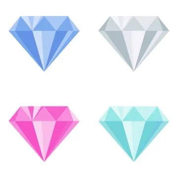 Diamond color icon. Flat vector style illustration Illustrazione stock