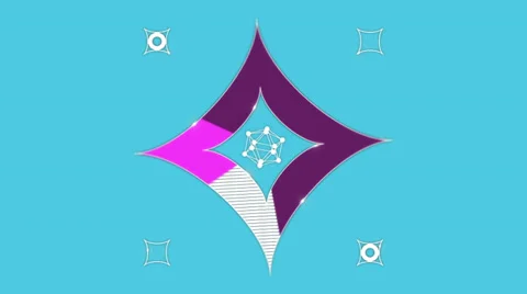 Diamond complex with polyhedron inside it. Alpha matte Stock Footage 33943242