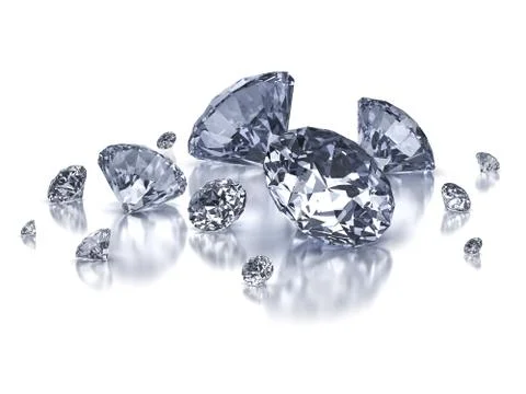 Diamond composition on white Stock Illustration