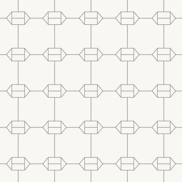 Diamond connectors with inner rectangles seamless pattern in minimal line design Stockillustratie