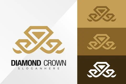 Diamond Crown Logo Design Vector illustration template Stock Illustration