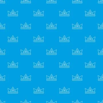 Diamond crown pattern vector seamless blue Illustrazione stock