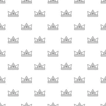 Diamond crown pattern vector seamless Illustrazione stock