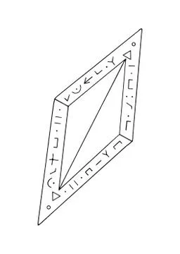 Diamond, crystal, logo of the elements of nature. Elements of ethno, fantasy, 스톡 일러스트