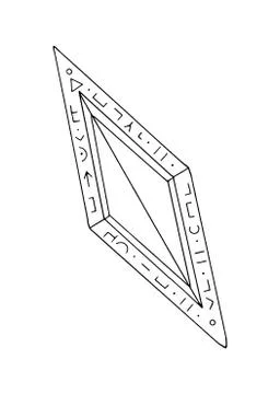 Diamond, crystal, logo of the elements of nature. Elements of ethno, fantasy, Stock Illustration