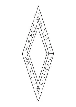 Diamond, crystal, logo of the elements of nature. Elements of ethno, fantasy, Stock Illustration