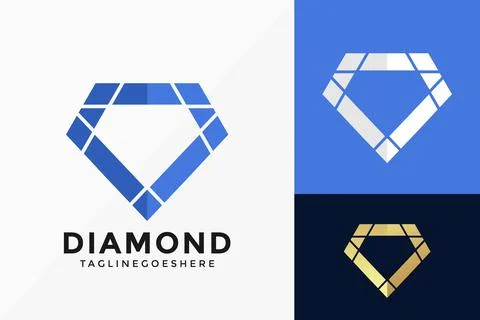 Diamond Crystal Logo Vector Design. Abstract emblem, designs concept, logos,  스톡 일러스트