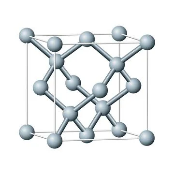 Diamond cubic crystal structure, one unit cell Stock Illustration
