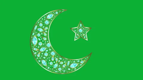 Diamond decorative moon star Video stock 261125693