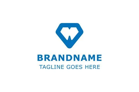 Diamond Dental Modern Simple Logo, symbolizing precision, trust, and confid.. Stock Illustration