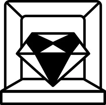 A diamond is displayed in a box Stock Illustration