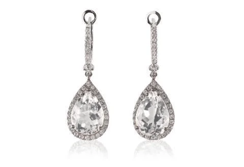 Diamond drop earrings 2 Stock Photos