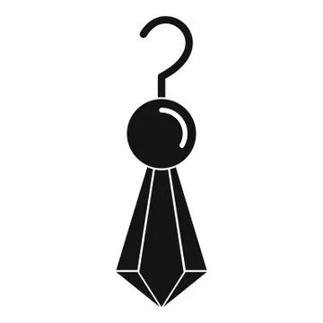 Diamond earring icon, simple style Stock Illustration