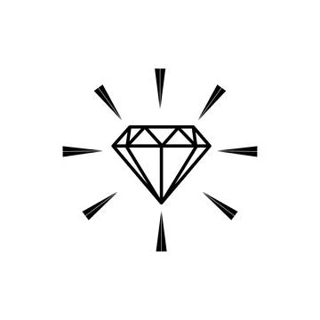 Diamond editable stroke outline icon isolated on white background flat vector Stock Illustration