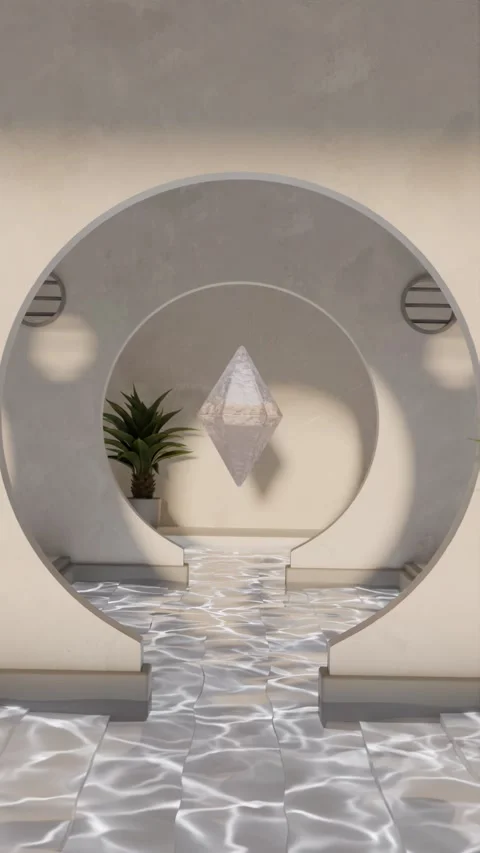 Diamond emerging from premium hotel pool Stock Footage 277728959