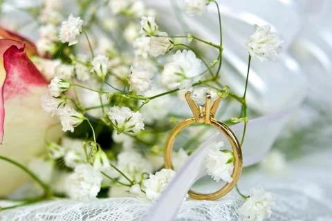 Diamond engagement ring in box Stock Photos