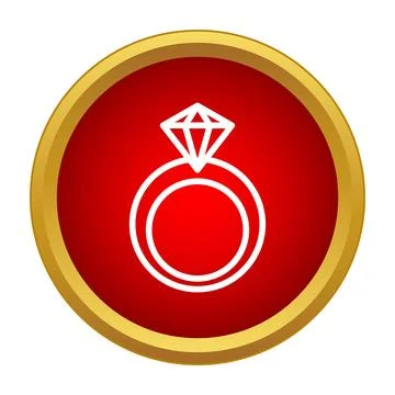 Diamond engagement ring icon representing love and commitment 库存插图