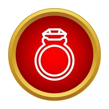 Diamond engagement ring icon representing love and commitment Stock Illustration