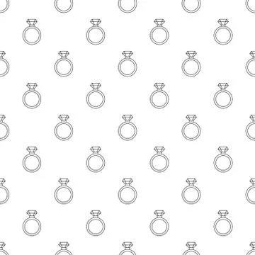 Diamond engagement ring pattern seamless Stock Illustration
