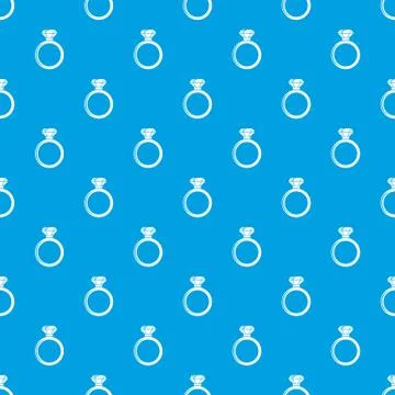 Diamond engagement ring pattern seamless blue Stock Illustration