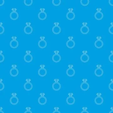 Diamond engagement ring pattern vector seamless blue Illustrazione stock