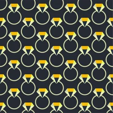 Diamond engagement ring pattern vector seamless repeat for any use Stock Illustration