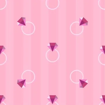 Diamond engagement ring pattern vector seamless repeat for any use Stock Illustration