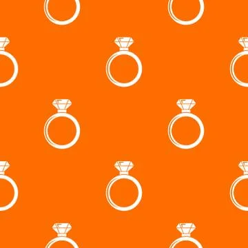 Diamond engagement ring pattern vector orange Stock Illustration