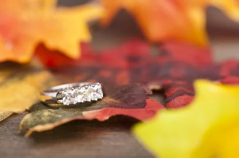 Diamond engagement ring Stock Photos