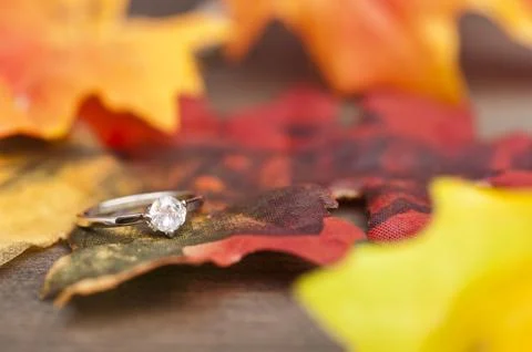Diamond engagement ring Stock Photos