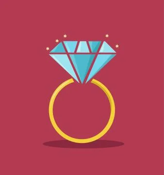 Diamond engagement ring vector illustration Stock Illustration