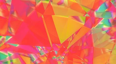 Diamond facets abstract diffraction background 3D render イラスト素材