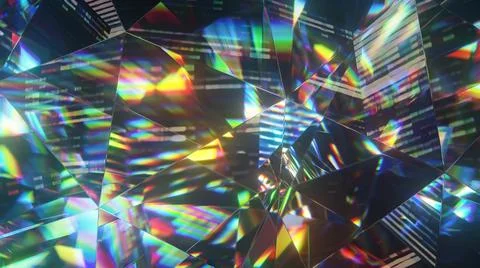 Diamond facets abstract diffraction background 3D render Ilustración de archivo
