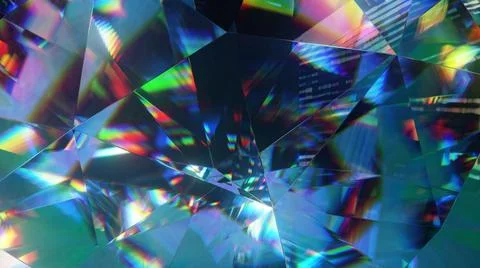 Diamond facets abstract diffraction background 3D render イラスト素材