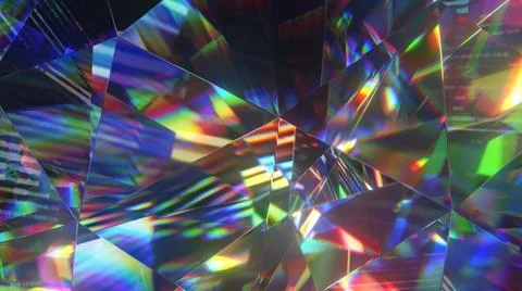 Diamond facets abstract diffraction background 3D render Ilustración de archivo