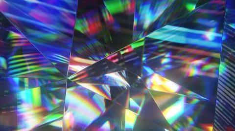 Diamond facets abstract diffraction background 3D render イラスト素材
