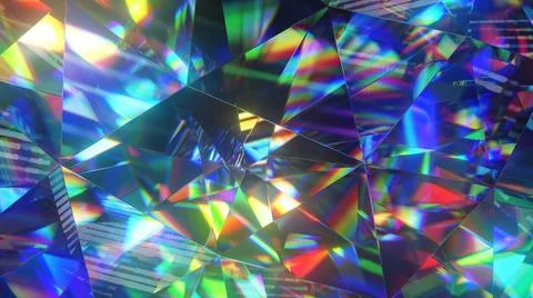 Diamond facets abstract diffraction background 3D render Ilustración de archivo