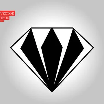 Diamond flat icon. Single high quality outline symbol of wedding for web desi Illustrazione stock