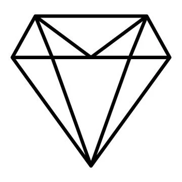 Diamond flat icon  vector. Web symbol. Perfect Black pictogram illustration o Stock Illustration