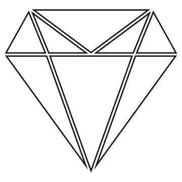 Diamond flat icon  vector. Web symbol. Perfect Black pictogram illustration o イラスト素材