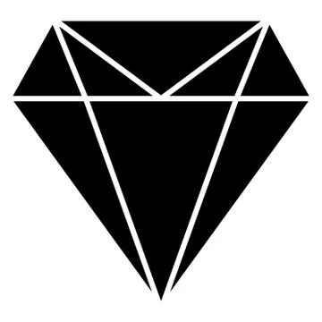 Diamond flat icon  vector. Web symbol. Perfect Black pictogram illustration o Stockillustratie