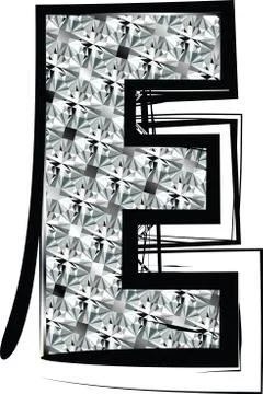 Diamond font letter e Stock Illustration