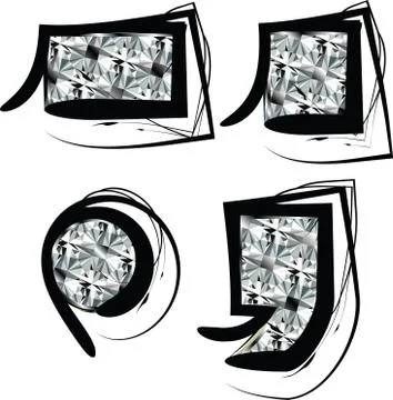 Diamond font symbol Stock Illustration