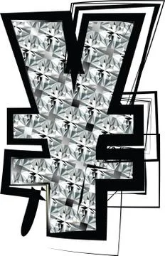 Diamond font symbol Stock Illustration