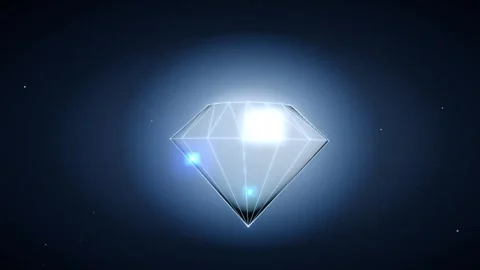 Diamond forming from particles in dark blue light with subtle glowing effect Vidéo 347900772