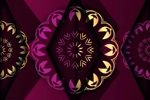 Diamond Framed Mandala Artwork With Radiating Floral Geometry Design Stockillustratie